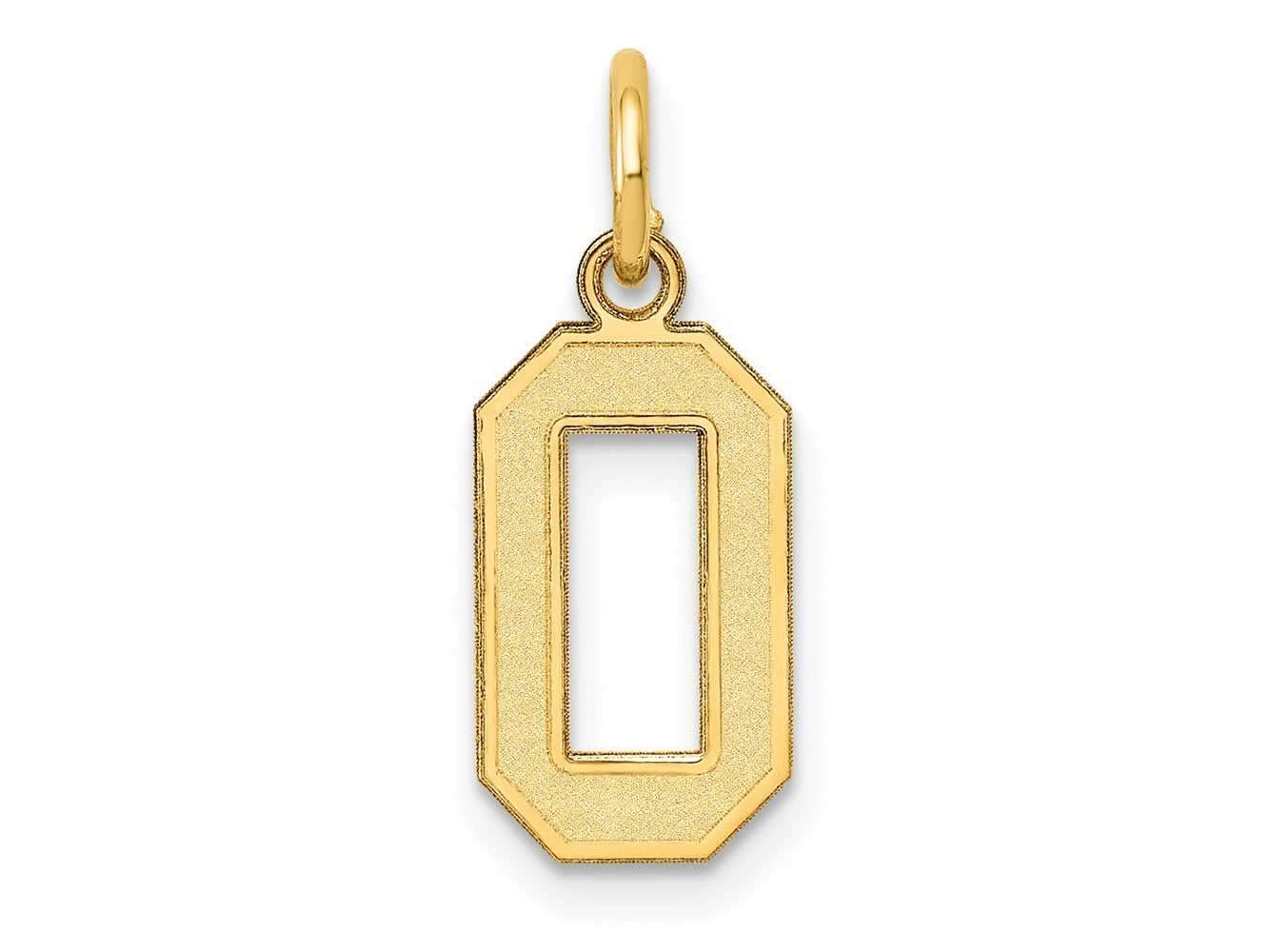 FJC Finejewelers 10 kt Yellow Gold Small Satin Number 0 Charm 18 x 7 mm