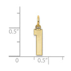 FJC Finejewelers 10 kt Yellow Gold Small Satin Number 1 Charm 18 x 4 mm