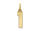 FJC Finejewelers 10 kt Yellow Gold Small Satin Number 1 Charm 18 x 4 mm