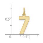 FJC Finejewelers 10 kt Yellow Gold Small Satin Number 7 Charm 18 x 7 mm