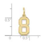FJC Finejewelers 10 kt Yellow Gold Small Satin Number 8 Charm 18 x 7 mm