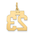 FJC Finejewelers 10 kt Yellow Gold Small Satin Number 23 Charm 21 x 15 mm