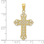 FJC Finejewelers 10 kt Yellow Gold Fleur De Lis Cross Charm 36 x 19 mm