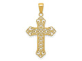FJC Finejewelers 10 kt Yellow Gold Fleur De Lis Cross Charm 36 x 19 mm