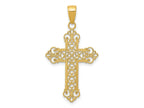 FJC Finejewelers 10 kt Yellow Gold Fleur De Lis Cross Charm 36 x 19 mm