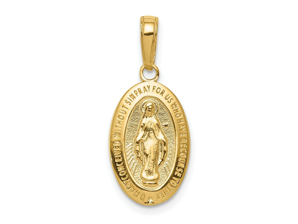 FJC Finejewelers 10 kt Yellow Gold Miraculous Medal Charm 24 x 11 mm