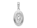 FJC Finejewelers 10 kt White Gold Themed Miraculous Medal Charm 24 mm x 10.11 mm