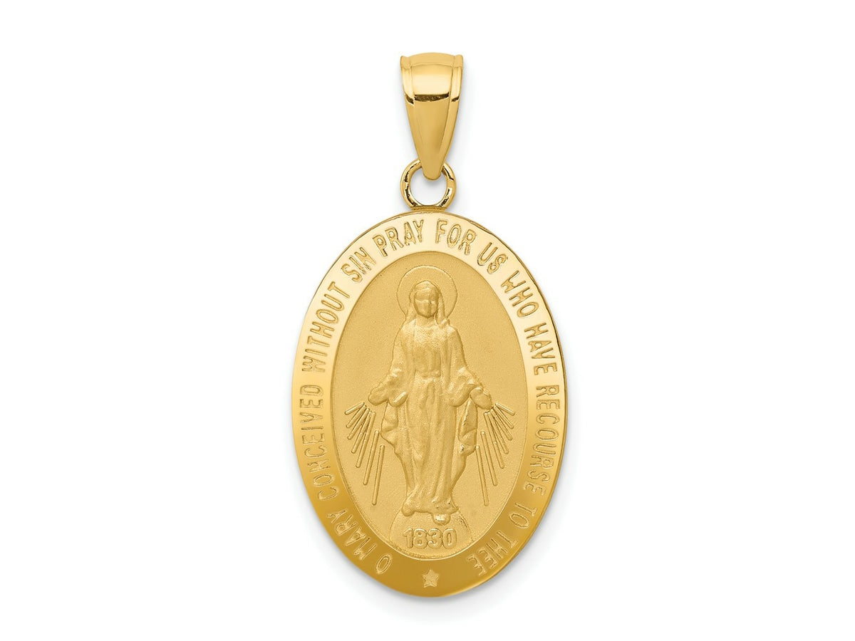 FJC Finejewelers 10 kt Yellow Gold Miraculous Medal Charm 31 x 15 mm