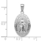 FJC Finejewelers 10 kt White Gold Themed Miraculous Medal Charm 31 mm x 13.94 mm