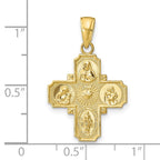 FJC Finejewelers 10 kt Yellow Gold 4-Way Medal Charm 29 x 19 mm
