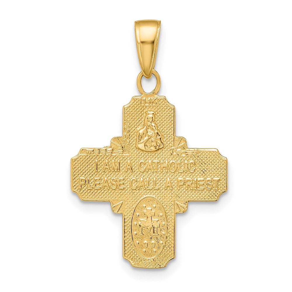 FJC Finejewelers 10 kt Yellow Gold 4-Way Medal Charm 29 x 19 mm