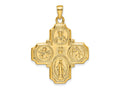 FJC Finejewelers 10 kt Yellow Gold Four-Way Medal Charm 41 x 29 mm