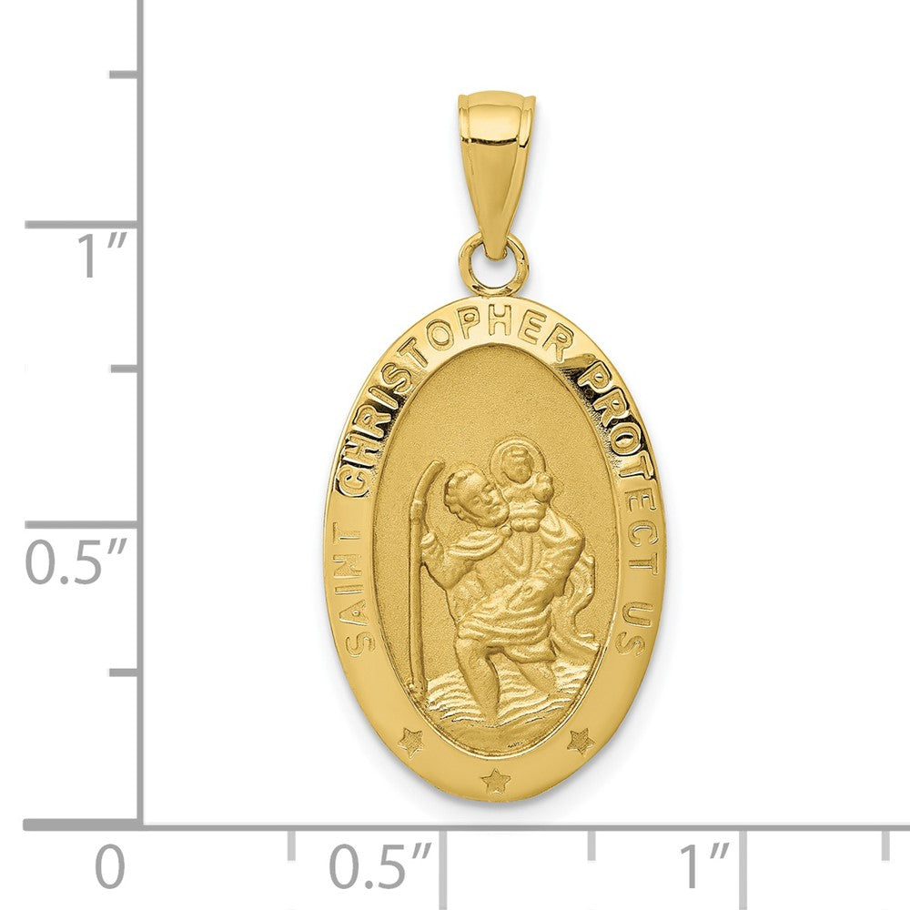FJC Finejewelers 10 kt Yellow Gold Saint Christopher Medal Charm 31 x 14 mm