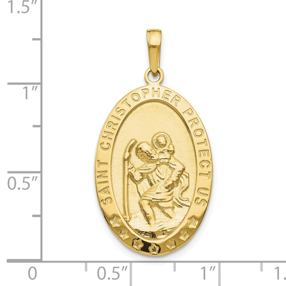 FJC Finejewelers 10 kt Yellow Gold Saint Christopher Medal Charm 36 x 16 mm
