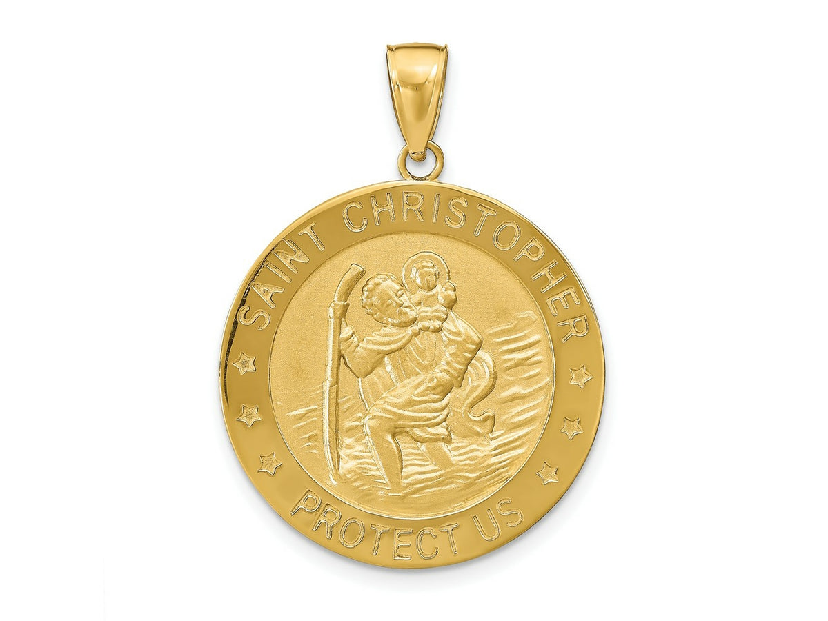 FJC Finejewelers 10 kt Yellow Gold Saint Christopher Medal Charm 36 x 26 mm