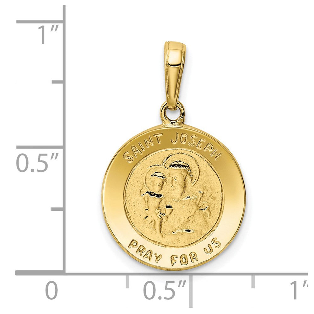 FJC Finejewelers 10 kt Yellow Gold Saint Joseph Medal Charm 24 x 16 mm