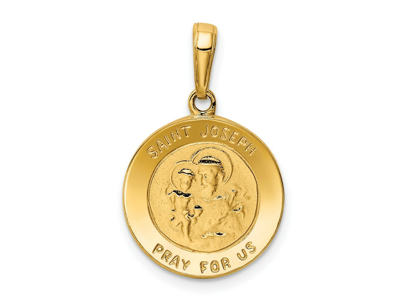 FJC Finejewelers 10 kt Yellow Gold Saint Joseph Medal Charm 24 x 16 mm