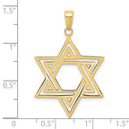 FJC Finejewelers 10 kt Yellow Gold Solid Polished Star of David Charm 38 x 23 mm
