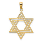 FJC Finejewelers 10 kt Yellow Gold Solid Polished Star of David Charm 38 x 23 mm