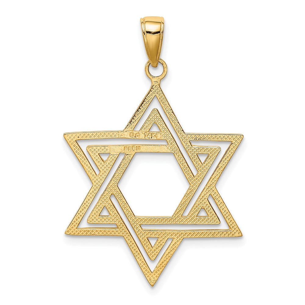 FJC Finejewelers 10 kt Yellow Gold Solid Polished Star of David Charm 38 x 23 mm
