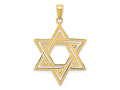 FJC Finejewelers 10 kt Yellow Gold Solid Polished Star of David Charm 38 x 23 mm