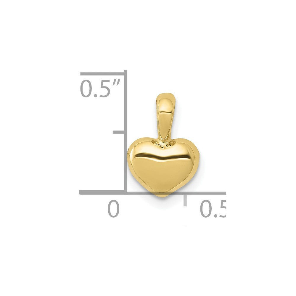 FJC Finejewelers 10 kt Yellow Gold Polished 3D Puffed Heart Charm 12 x 7 mm