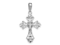 FJC Finejewelers 10 kt White Gold Themed Filigree Cross Charm 29 mm x 16 mm