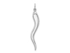 FJC Finejewelers 10 kt White Gold Themed Solid Polished 3-Dimensional Large Italian Horn Charm 40 mm x 5 mm
