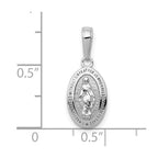FJC Finejewelers 10 kt White Gold Themed Miraculous Medal Charm 20 mm x 7.63 mm