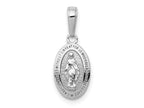 FJC Finejewelers 10 kt White Gold Themed Miraculous Medal Charm 20 mm x 7.63 mm