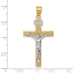 FJC Finejewelers 10 kt Two Tone Gold INRI Crucifix Charm 47 x 24 mm