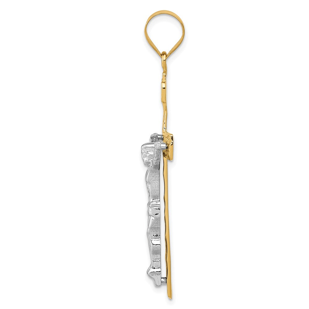 FJC Finejewelers 10 kt Two Tone Gold INRI Crucifix Charm 47 x 24 mm