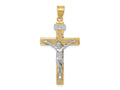 FJC Finejewelers 10 kt Two Tone Gold INRI Crucifix Charm 47 x 24 mm