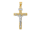 FJC Finejewelers 10 kt Two Tone Gold INRI Crucifix Charm 47 x 24 mm