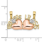 FJC Finejewelers 10 kt Two Tone Gold Themed Big Sis/Lil Sis Break-a-part Charm 14 mm x 26.05 mm