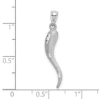 FJC Finejewelers 10 kt White Gold Themed Solid Bright Cut Italian Horn Charm 30 mm x 5 mm