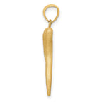 FJC Finejewelers 10 kt Yellow Gold Solid Bright Cut Italian Horn Charm 30 x 5 mm