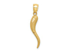FJC Finejewelers 10 kt Yellow Gold Solid Bright Cut Italian Horn Charm 30 x 5 mm