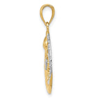 FJC Finejewelers 10 kt Yellow Gold and Rhodium Bright Cut Moon, Stars, and Sun Charm 28 x 20 mm