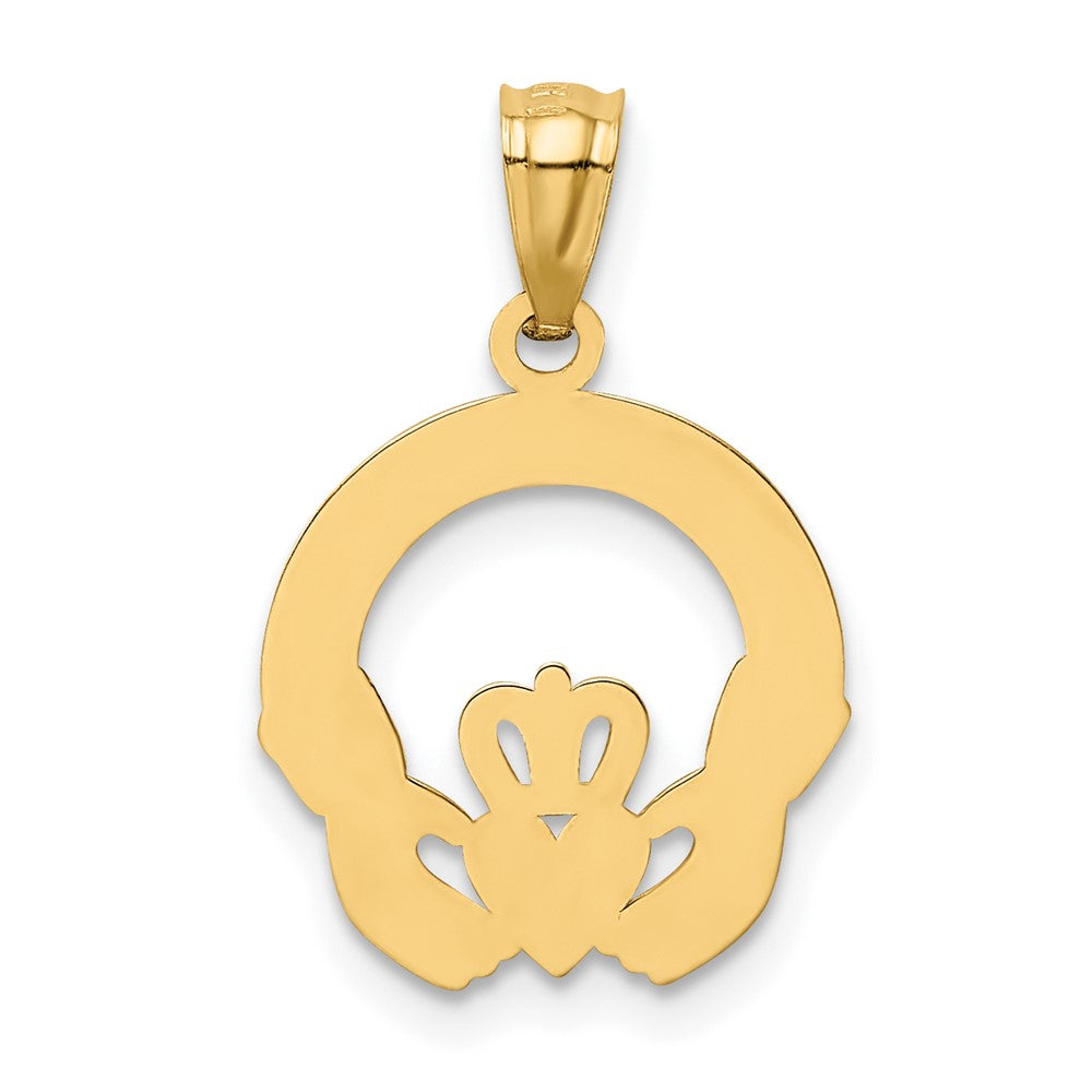 FJC Finejewelers 10 kt Yellow Gold Claddagh Charm 22 x 14 mm