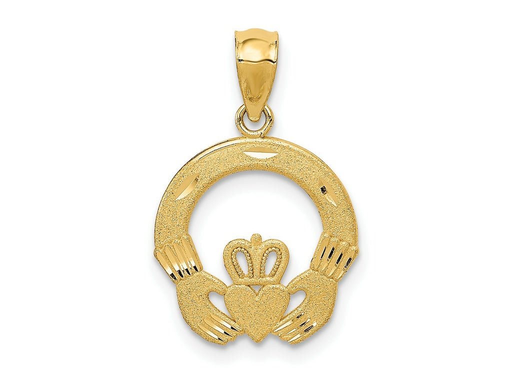 FJC Finejewelers 10 kt Yellow Gold Claddagh Charm 22 x 14 mm