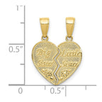 FJC Finejewelers 10 kt Yellow Gold Big Sister/Little Sister Break-apart Charm 20 x 15 mm