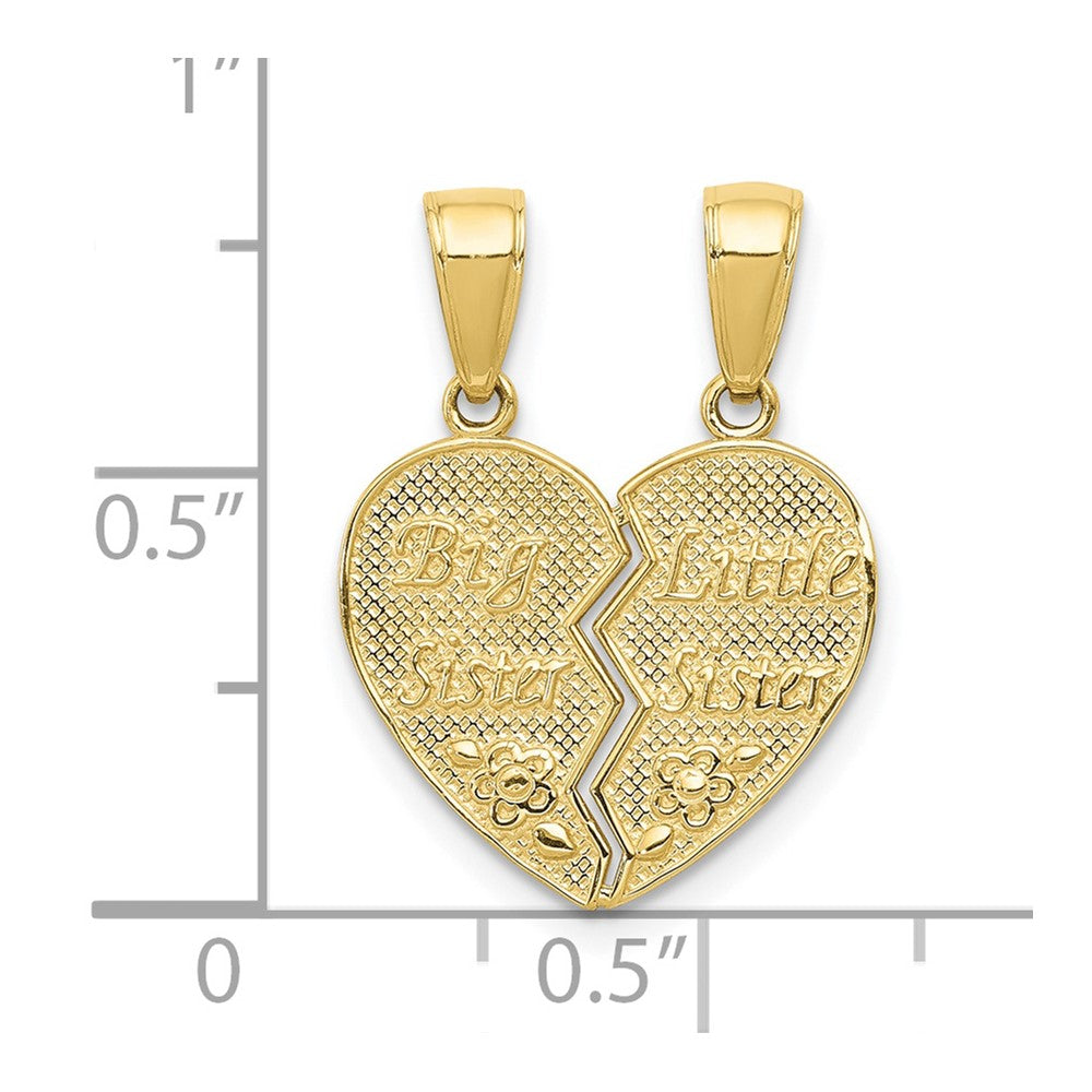 FJC Finejewelers 10 kt Yellow Gold Big Sister/Little Sister Break-apart Charm 20 x 15 mm