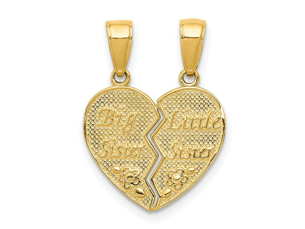 FJC Finejewelers 10 kt Yellow Gold Big Sister/Little Sister Break-apart Charm 20 x 15 mm