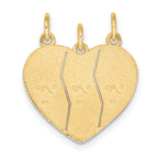 FJC Finejewelers 10 kt Yellow Gold 3 piece Break-apart Big Sis, Sis and Lil Sis Charm 21 x 17 mm
