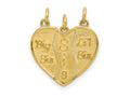 FJC Finejewelers 10 kt Yellow Gold 3 piece Break-apart Big Sis, Sis and Lil Sis Charm 21 x 17 mm