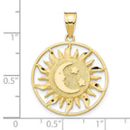 FJC Finejewelers 10 kt Yellow Gold Polished Sun with Moon and Star Charm 31 x 22 mm