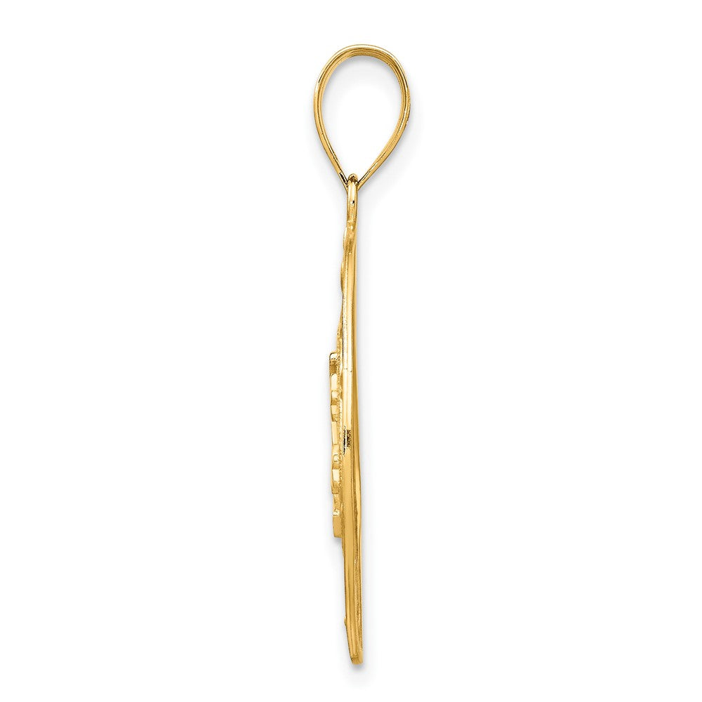 FJC Finejewelers 10 kt Yellow Gold Polished Sun with Moon and Star Charm 31 x 22 mm