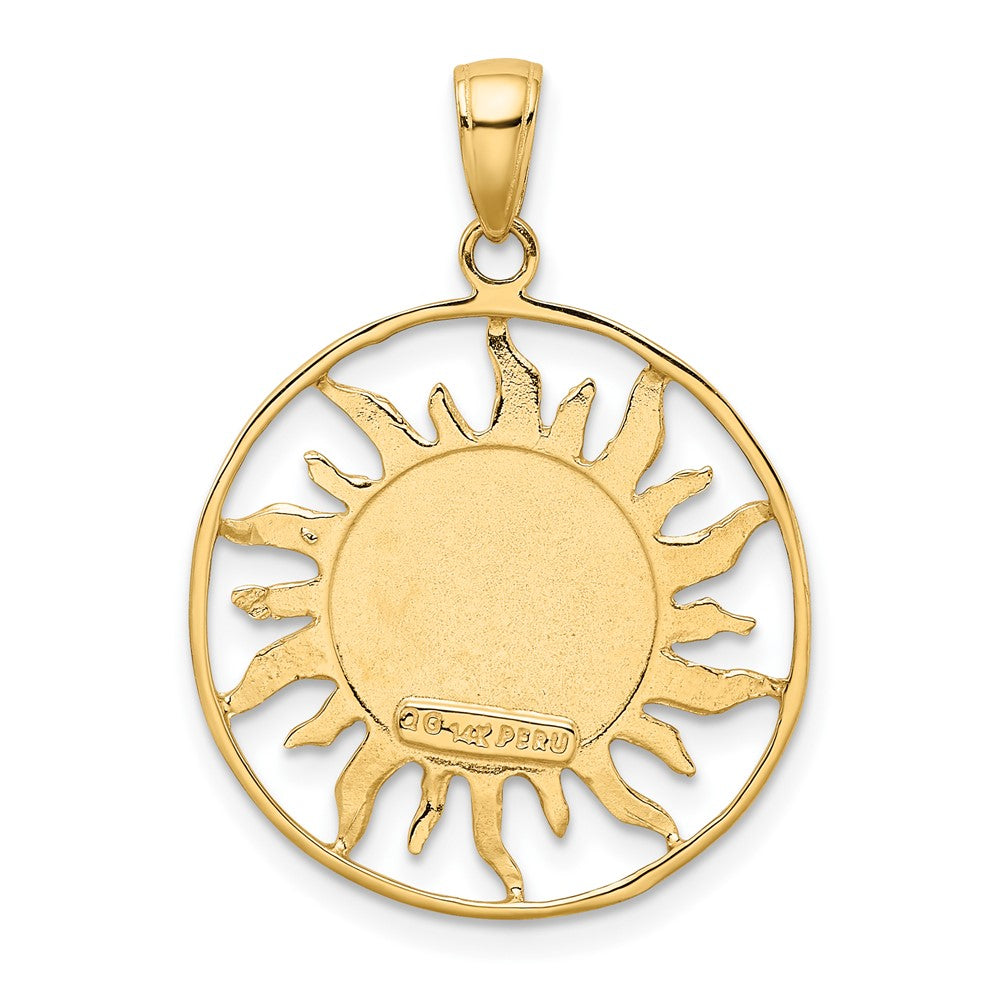 FJC Finejewelers 10 kt Yellow Gold Polished Sun with Moon and Star Charm 31 x 22 mm