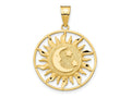 FJC Finejewelers 10 kt Yellow Gold Polished Sun with Moon and Star Charm 31 x 22 mm